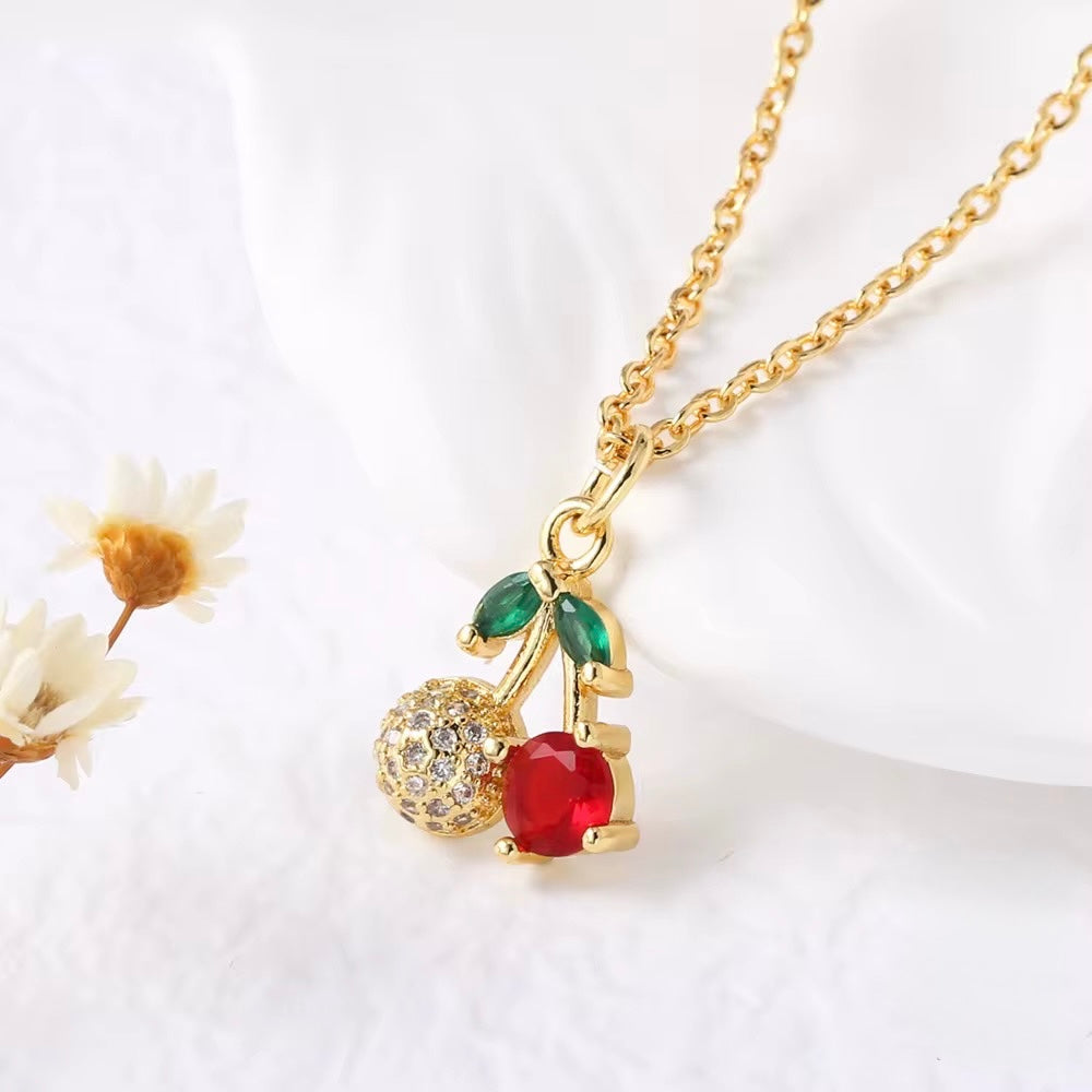 Sparkling Cherry Necklace