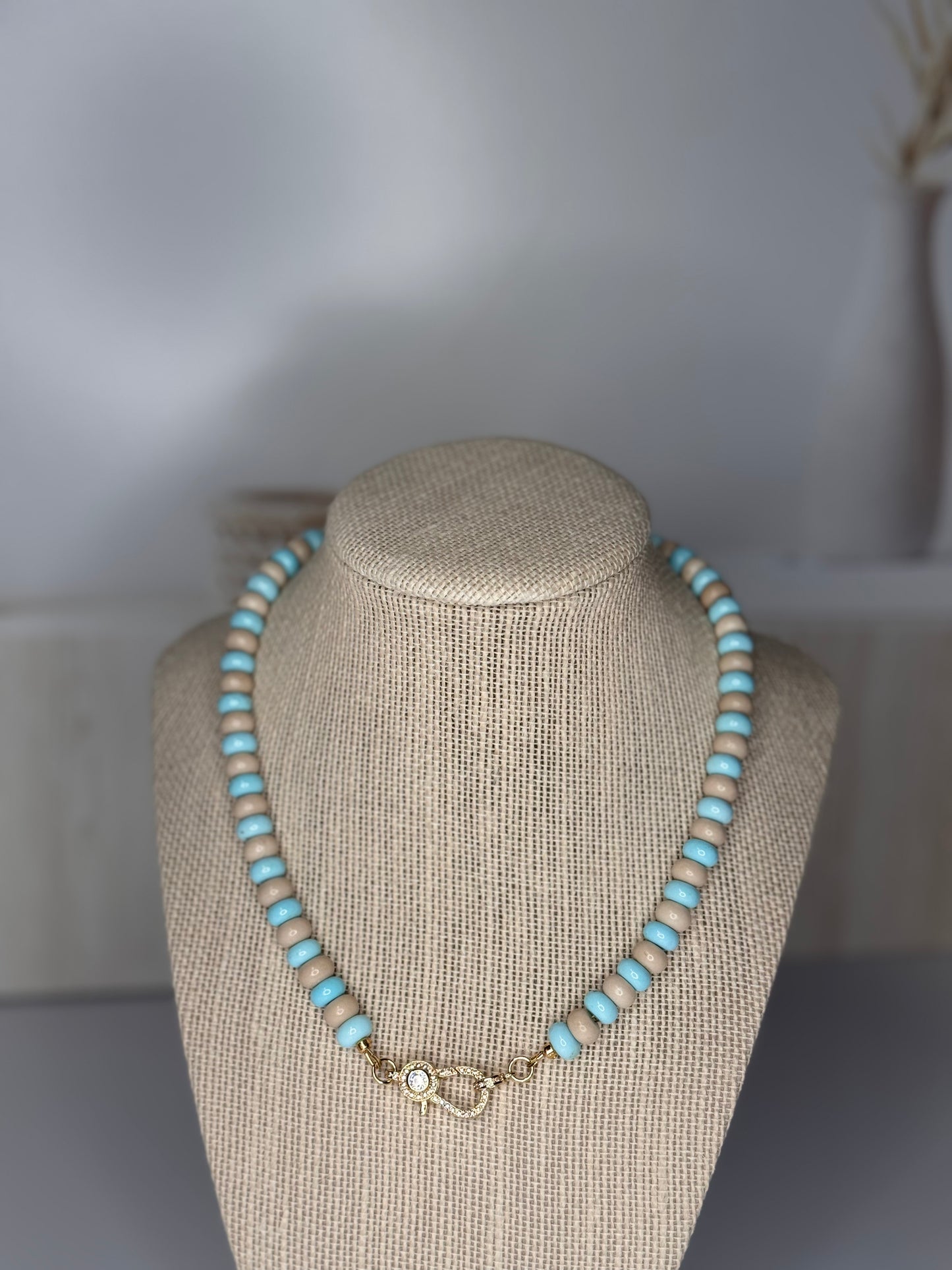 Natural Cream River & Cream Turquoise Necklace