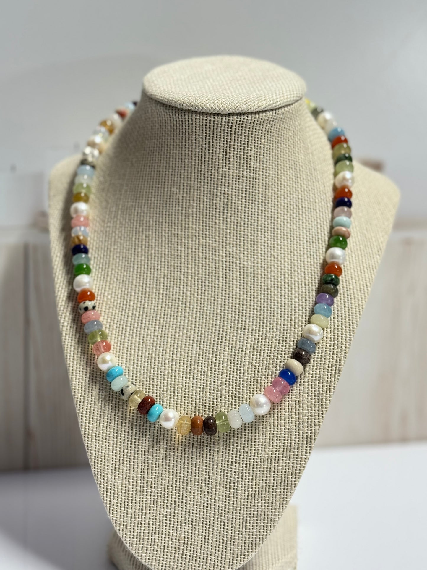 Rondelle & Freshwater Pearls Choker