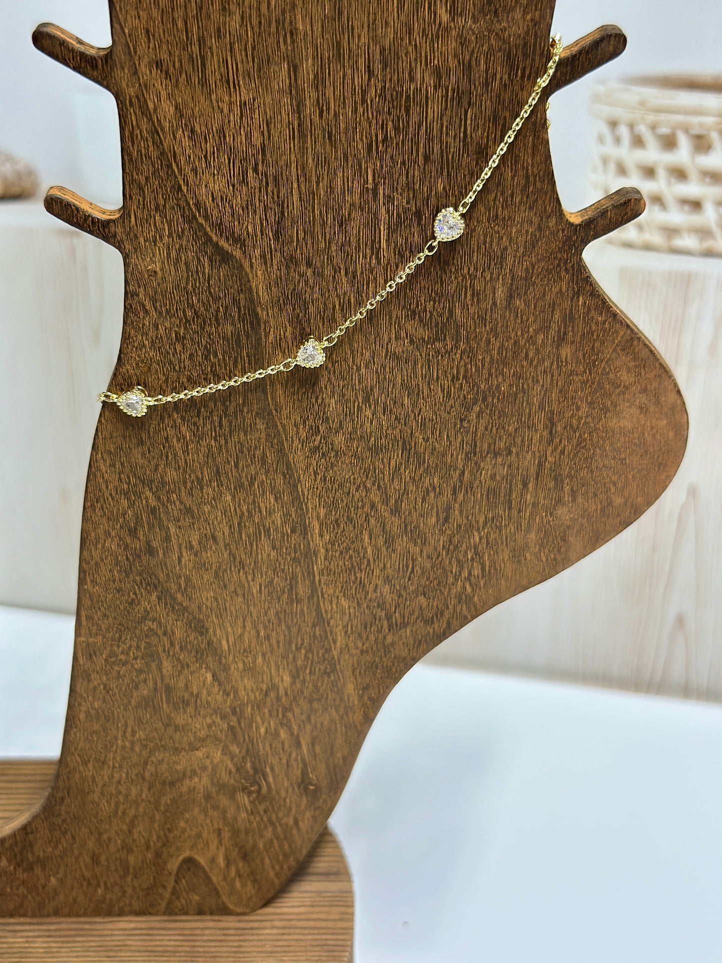 Heart with CZ Anklet