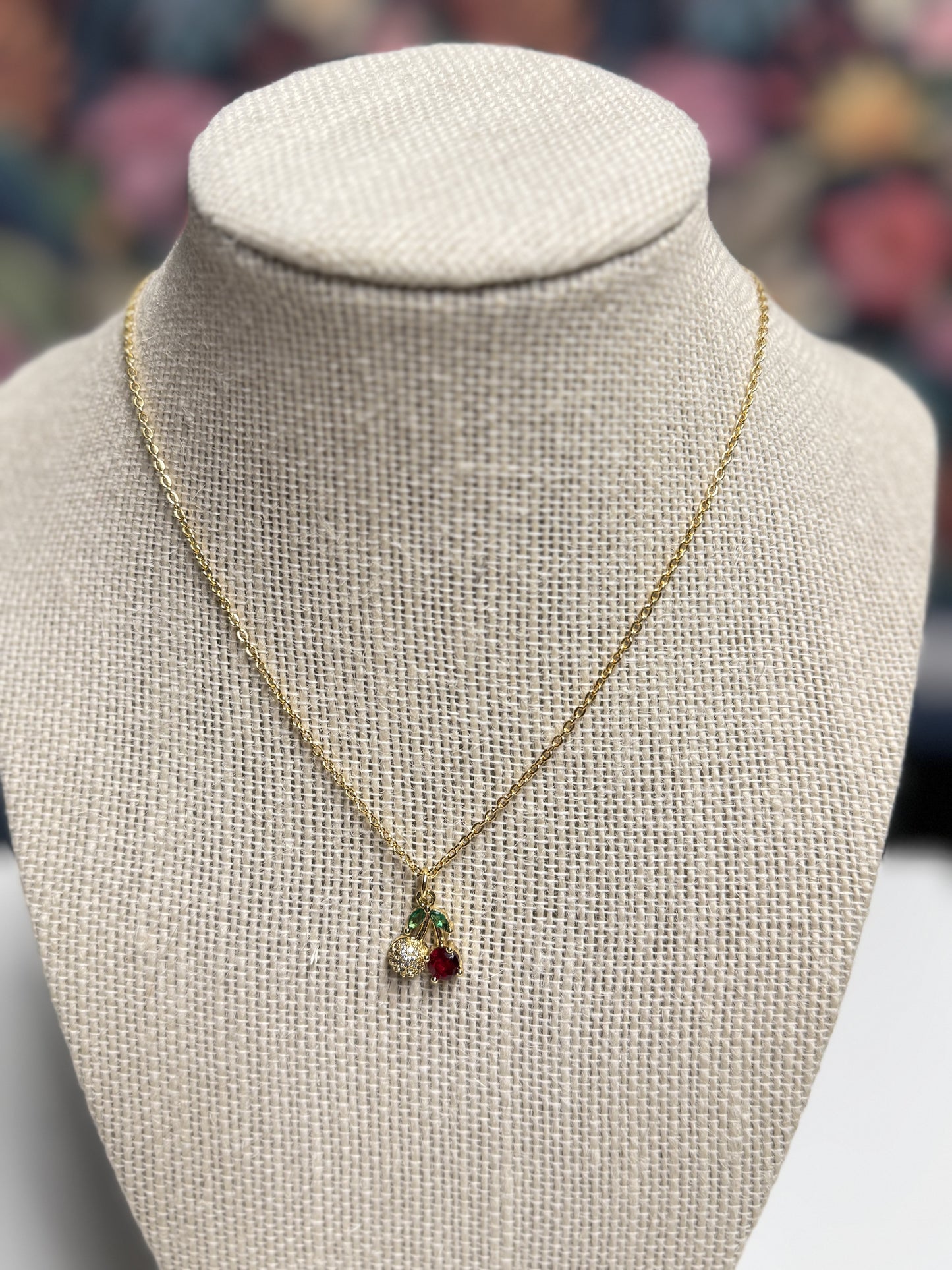 Sparkling Cherry Necklace