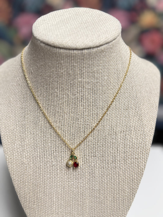 Sparkling Cherry Necklace