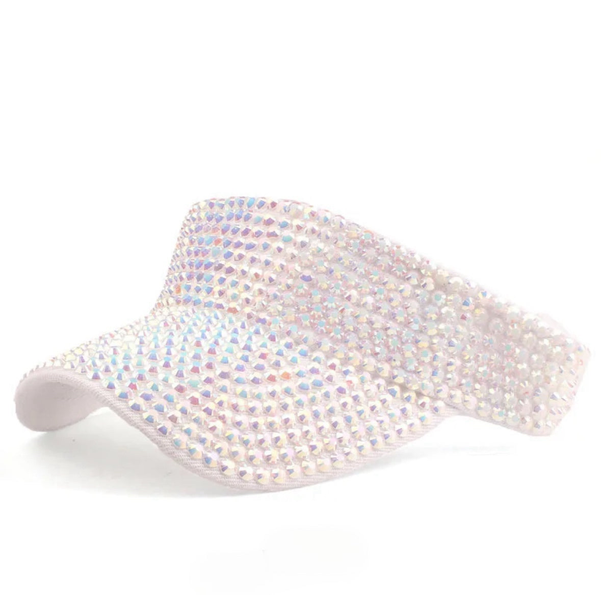 Rhinestone White Visor