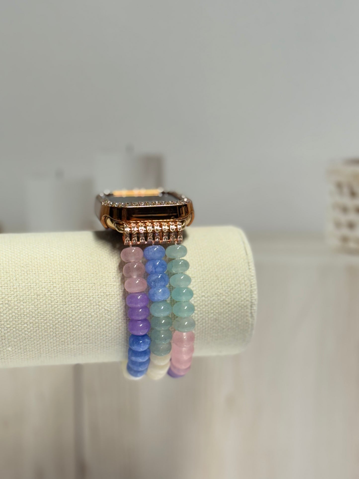 Multi-Color Rondelle Beaded watchband