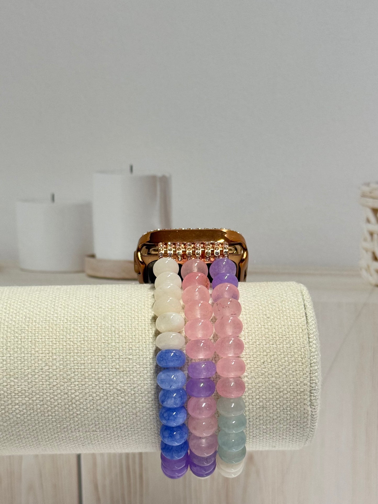 Multi-Color Rondelle Beaded watchband