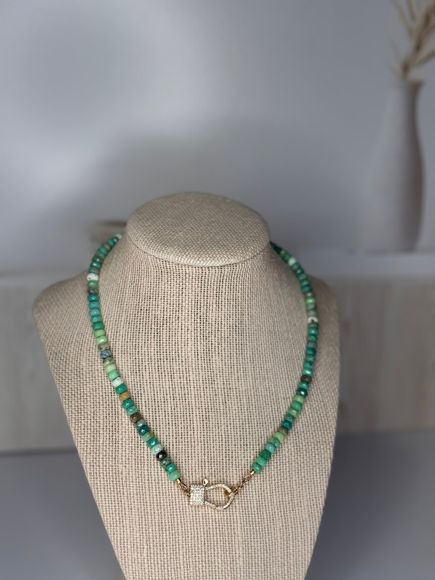 Natural Faceted Chrysoprase Necklace