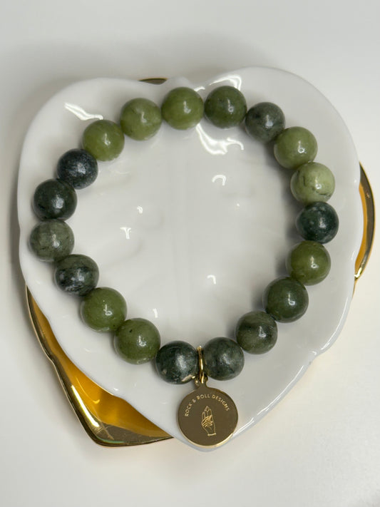 10mm Green Jade Bracelet