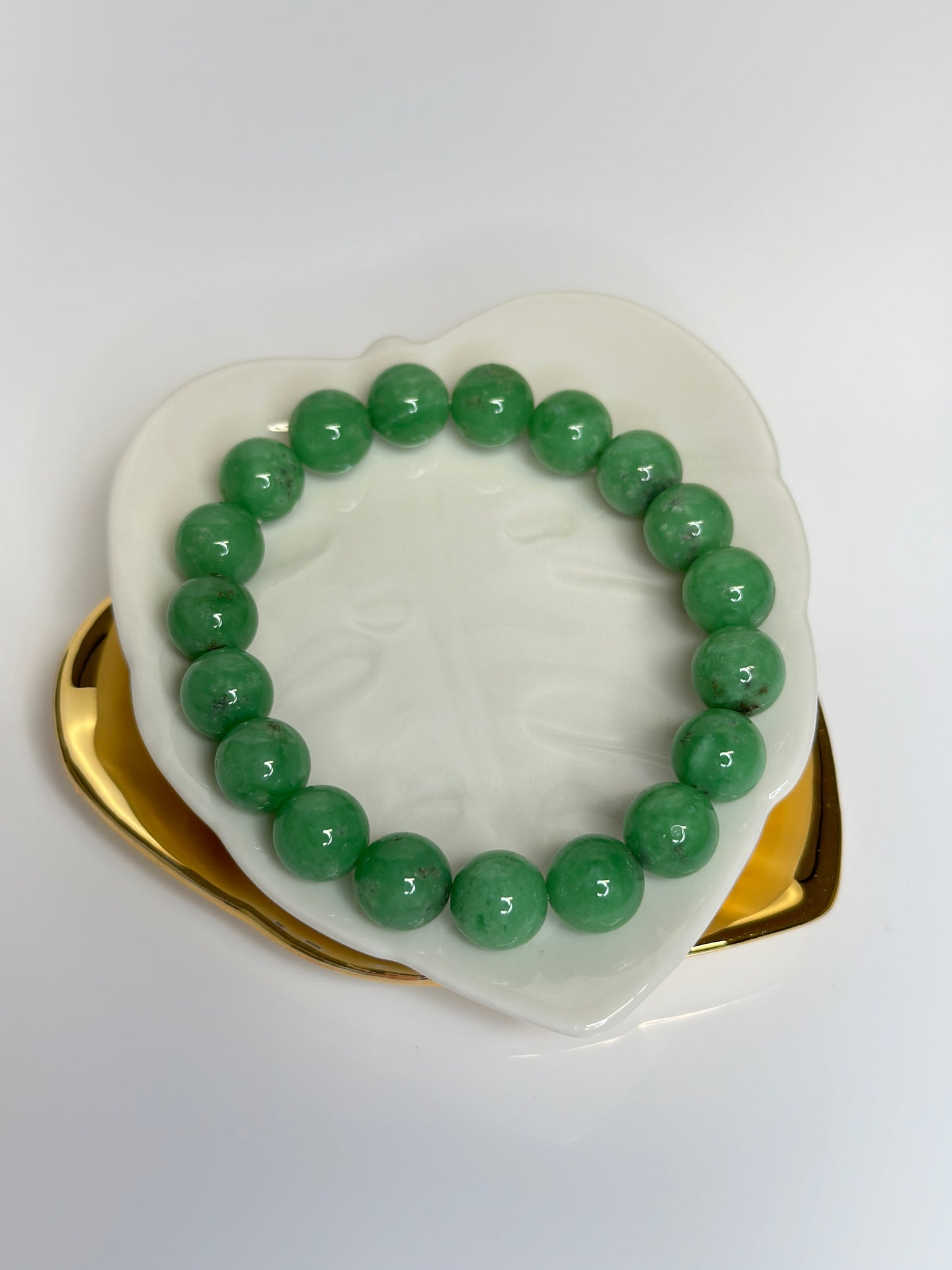 10mm Dark Green Angelite Bracelet