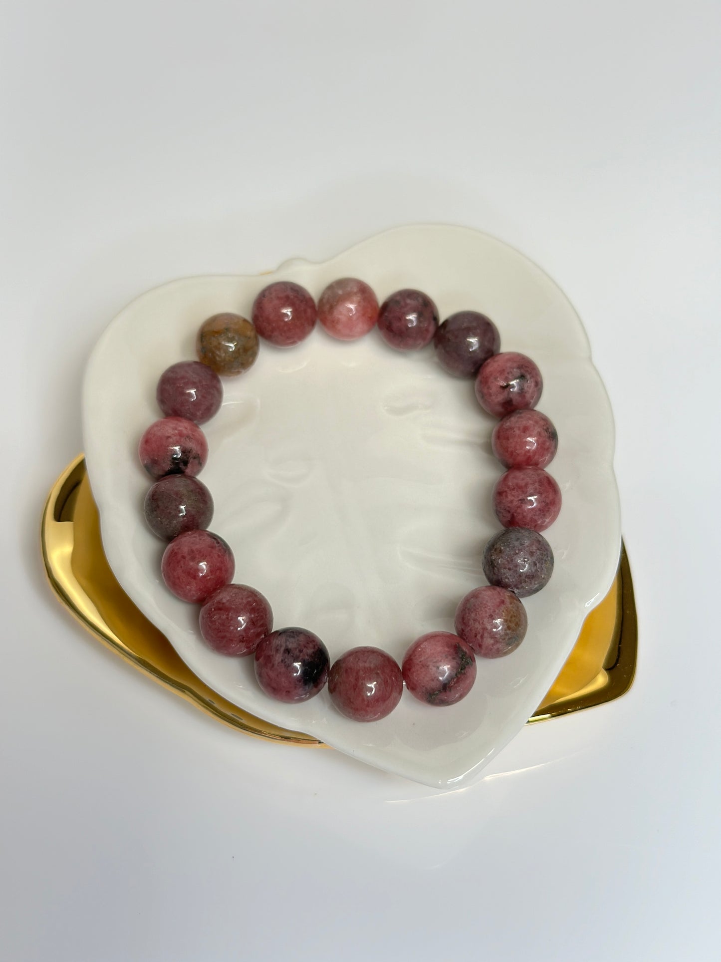 10mm Genuine African Pink Rhodonite Bracelet