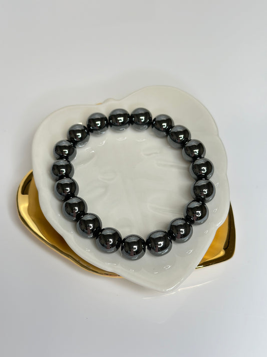 10mm Black Hematite Bracelet