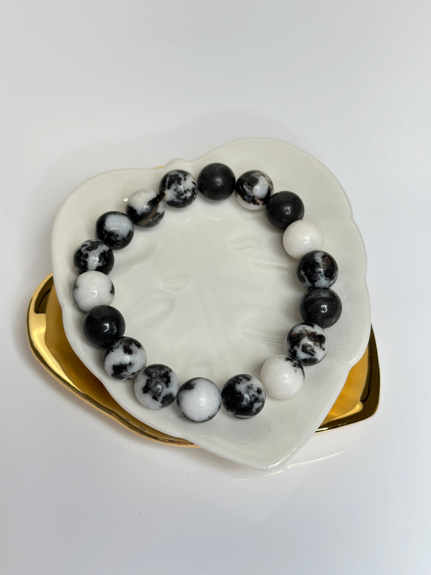 Black and White Zebra Jasper Bracelet