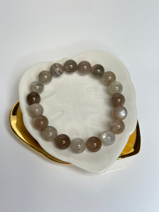 10mm Gray Moonstone Bracelet