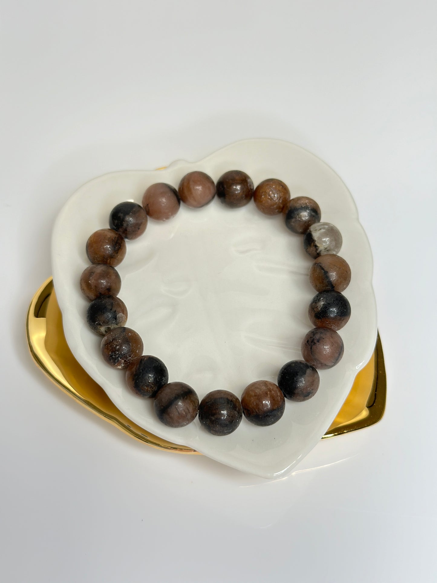 10mm Natural Chiastolite Bracelet (RARE)