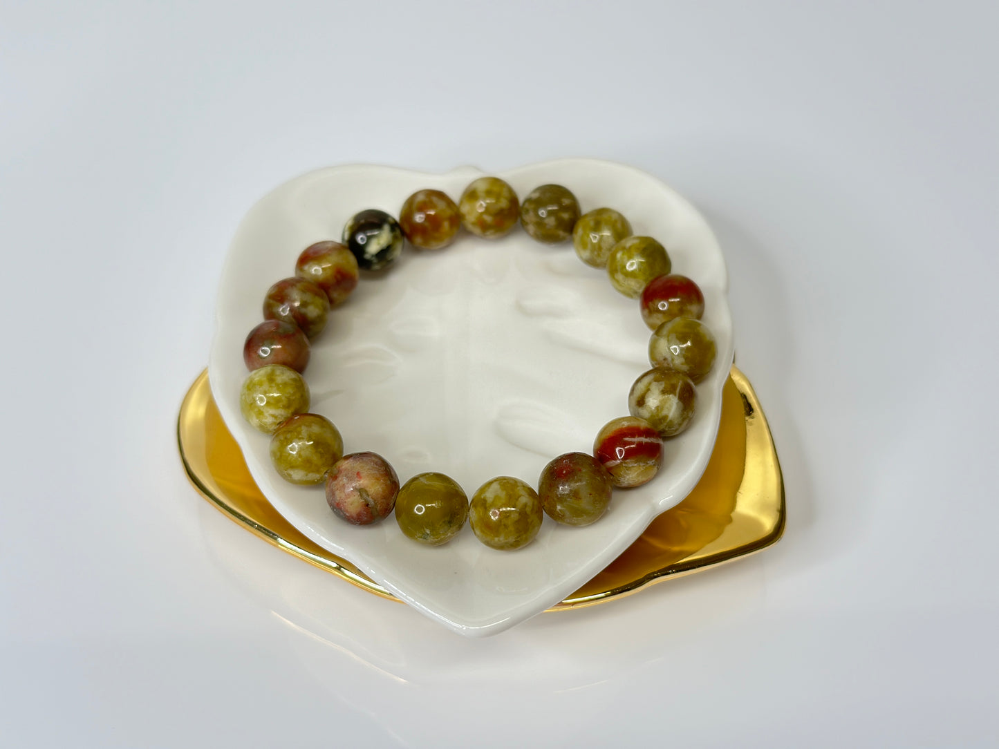 10mm or 8mm Natural Lizardite Bracelet