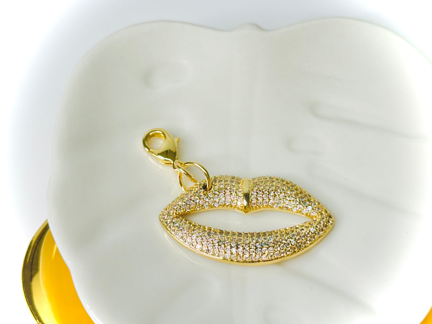 Silver or Gold Large Lip Charm