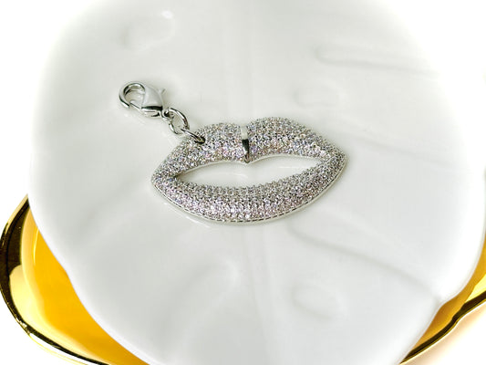 Silver or Gold Large Lip Charm