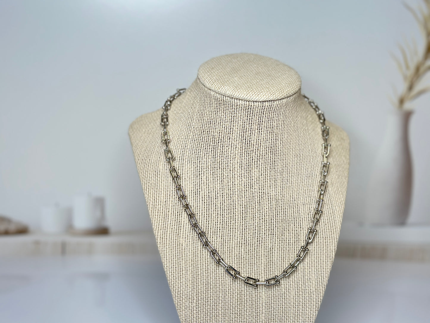 Petite Silver or Gold Filled U-Link Necklace