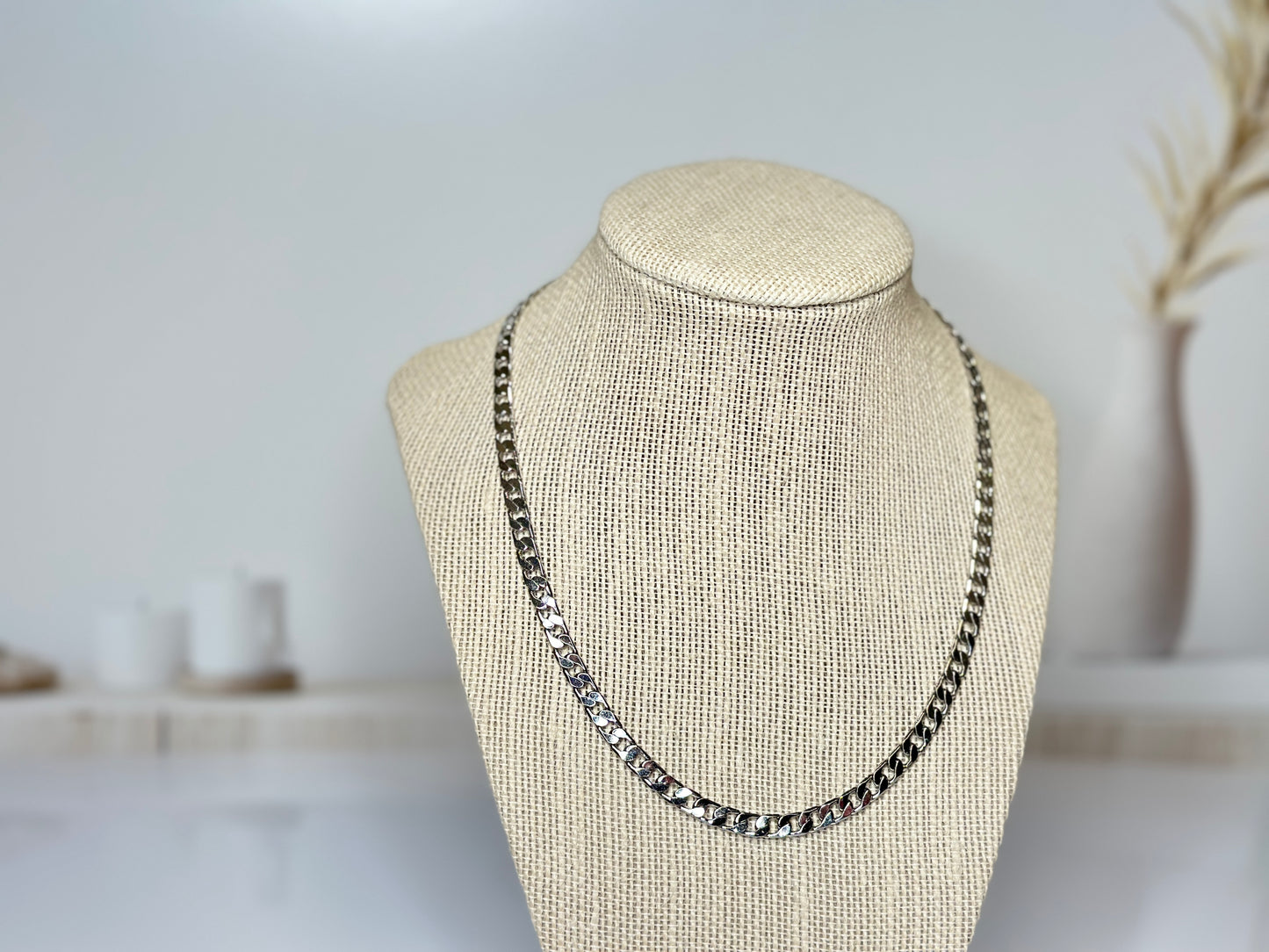 Silver Cuban Chain Necklace